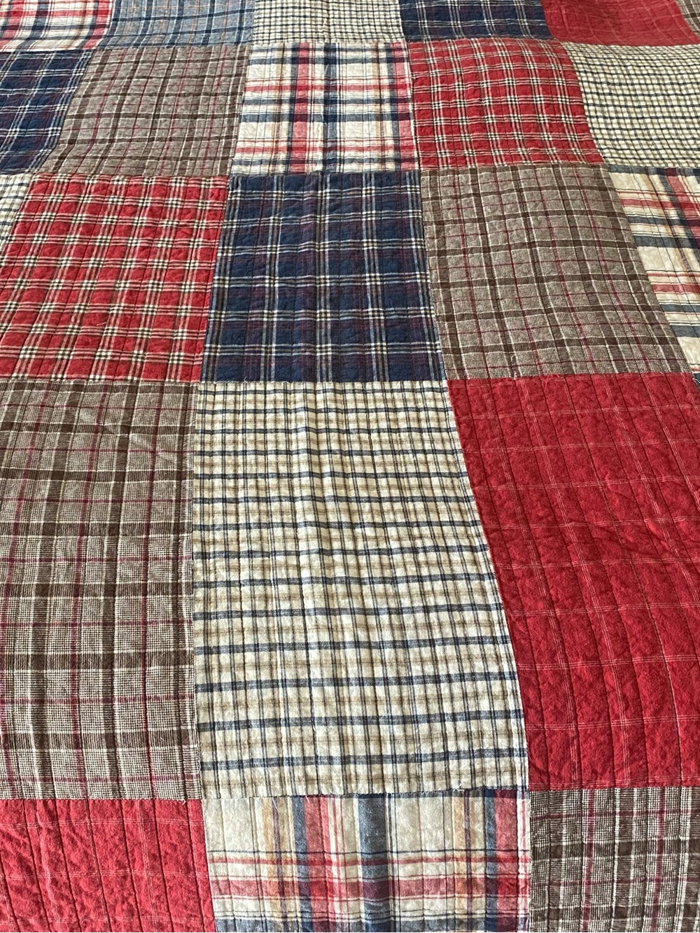 Nautica Madras King Cotton Patchwork Quilts - Set of 2 - Americana - Picture 2 of 8